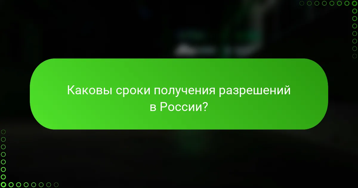 Каковы сроки получения разрешений в России?